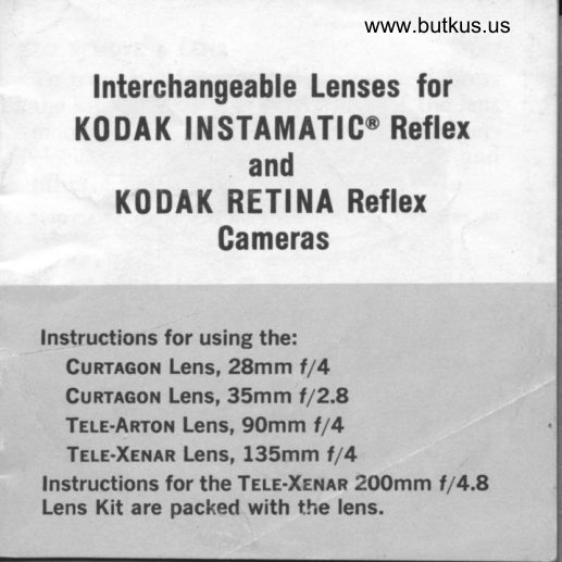 Kodak Instamatic Reflex manual cover