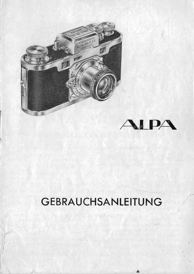 Alpa Reflex II manual cover