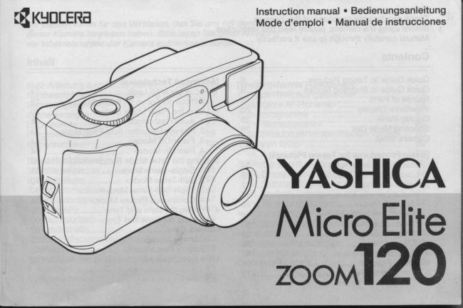 Yashica Micro Elite Zoom 120 manual cover