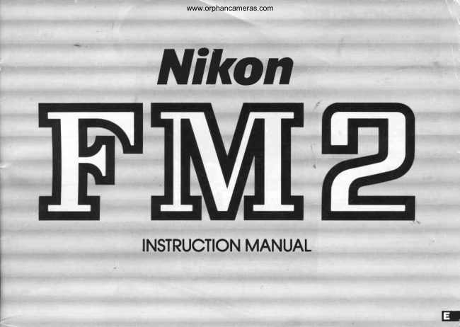 Nikon FM2 BOOKLET manual cover