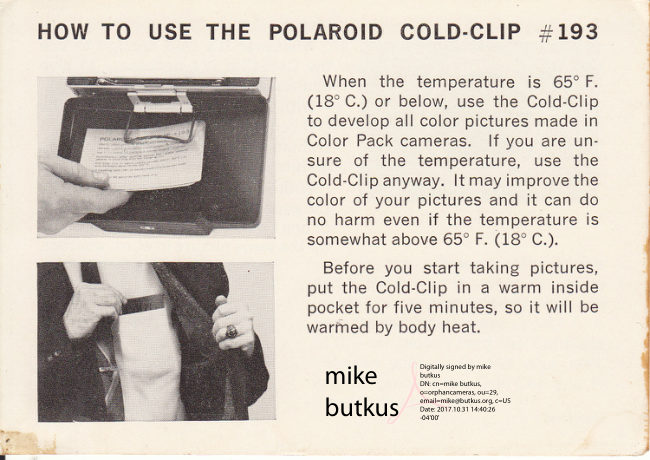 Polaroid Cold Clip Instructions manual cover