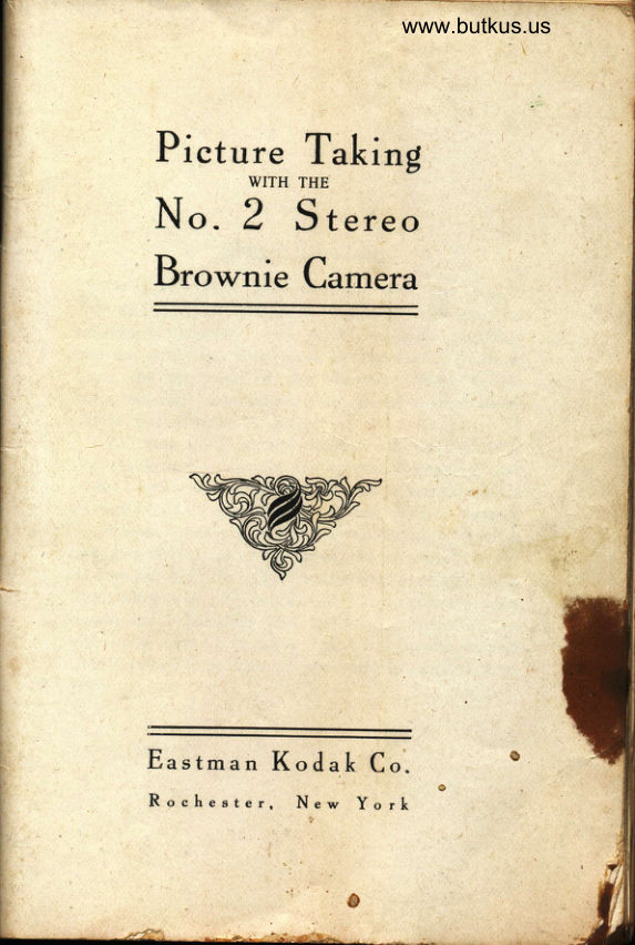 Kodak Brownie No. 2 Stereo manual cover