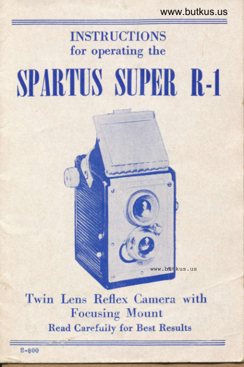 SPARTUS Super R-1 Reflex manual cover