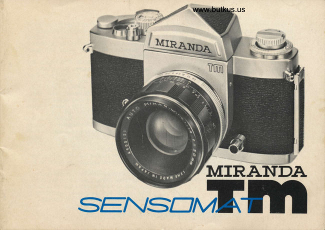 Miranda Sensomat TM manual cover