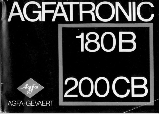 Agfa Agfatronic 180B 200CB manual cover