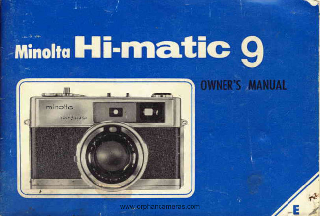 Minolta Minolt Hi-Matic 9 manual cover