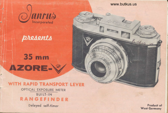 Janrus AZORE-V manual cover
