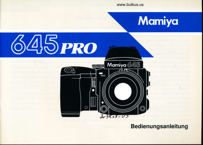 MAMIYA 645 PRO manual cover