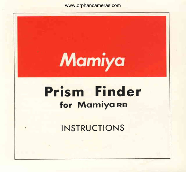 Mamiya RB Prism Finder manual cover