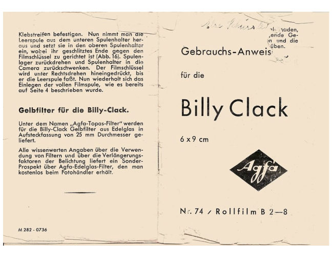 Agfa Billy Clack Na. 71 manual cover