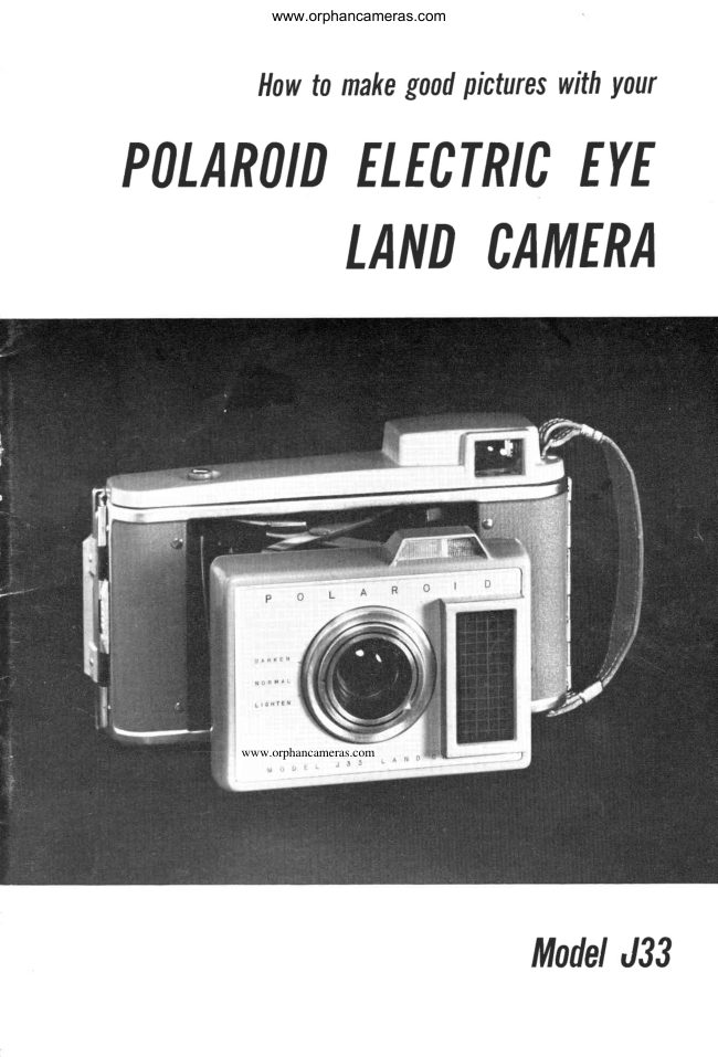 Polaroid Electric Eye Model J33 manual cover