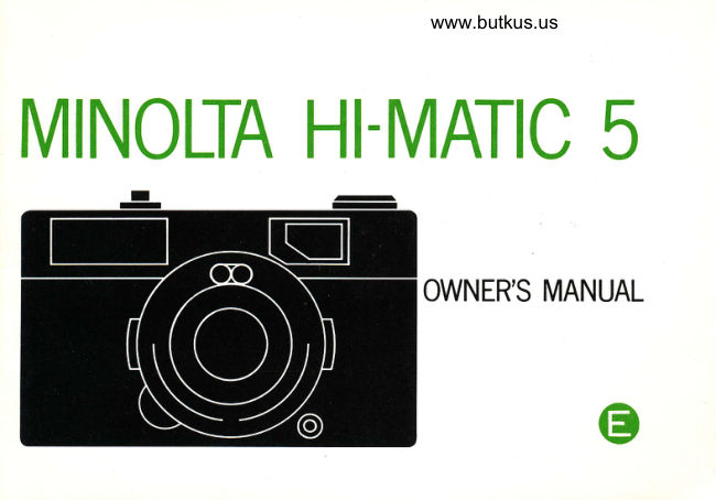 Minolta Hi-Matic 5 manual cover