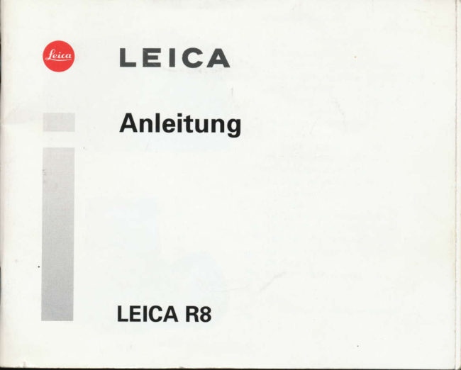 Leica R8 manual cover