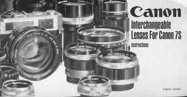 Canon 7 Interchangeable Lenses manual cover