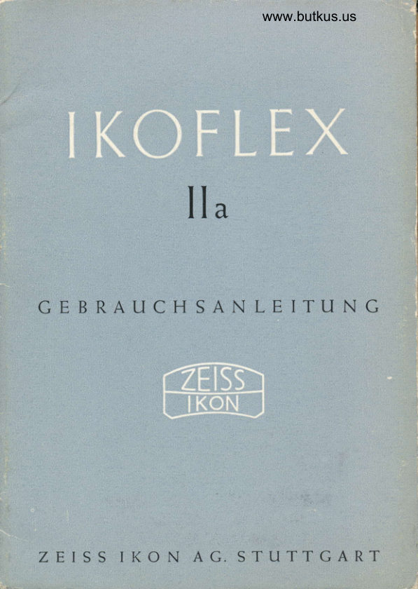 Zeiss Ikon Ikoflex IIa Gebrauchsanleitung manual cover