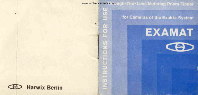 Exakta EXAMAT - Prism Finder manual cover