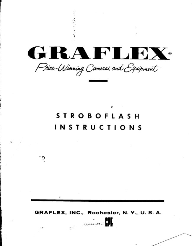 Graflex Graphic Stroboflash manual cover