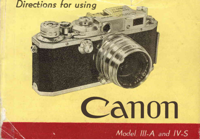 Canon III-a / IV-S manual cover