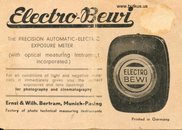 Bewi Electro Electro Bewi manual cover