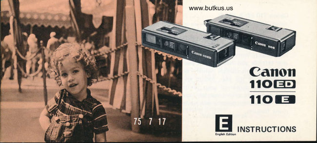 Canon 110ED / 110E manual cover