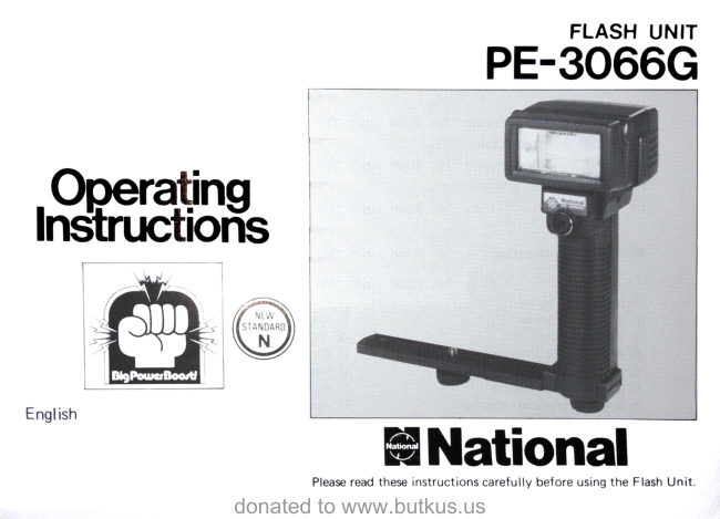 National Flash PE-3066G manual cover