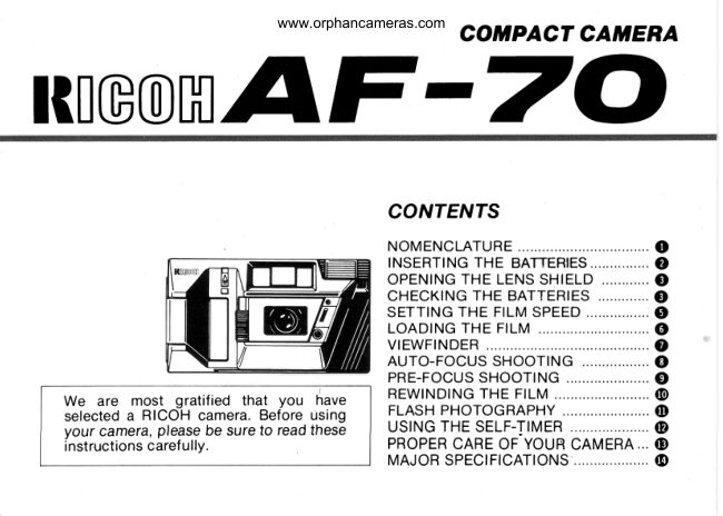 Ricoh AF-7 manual cover