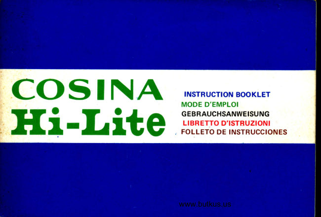 Cosina Hi Lite manual cover