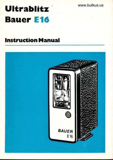 Ultrablitz Bauer E16 electronic flash manual cover