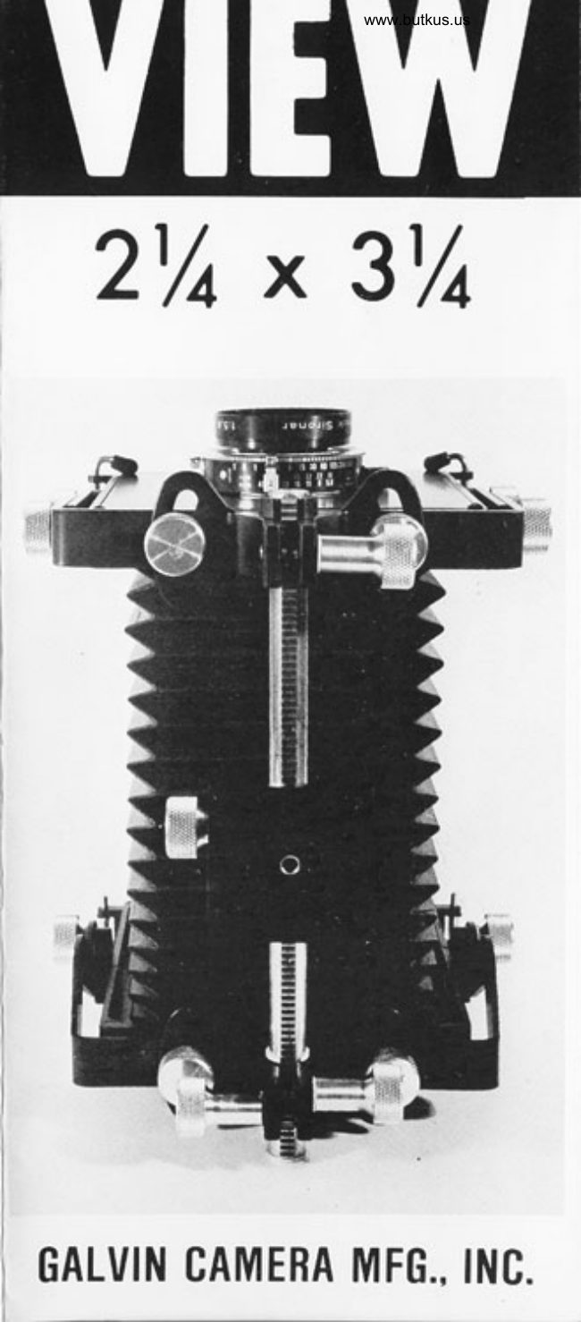Galvin View Camera BOOKLET manual cover