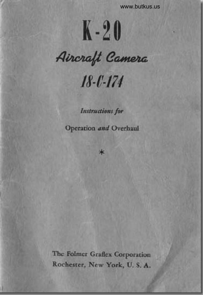 Graflex K-20 aircraft camera manual cover