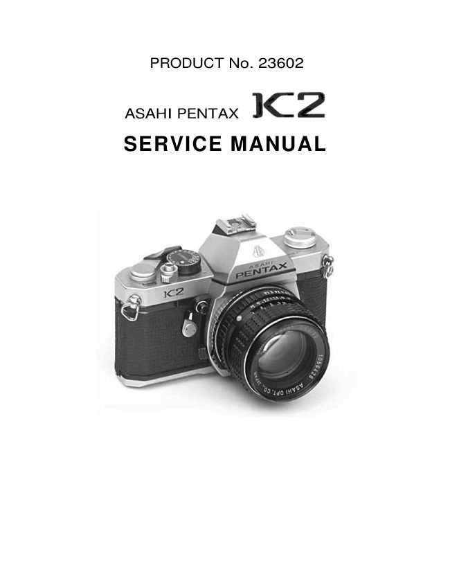 Pentax K2 service manual cover