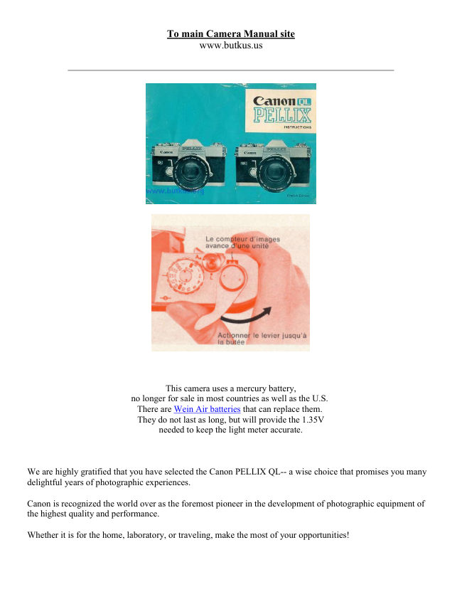 Canon QP Pellix manual cover