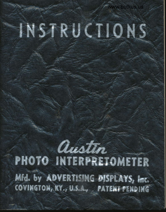 Austin Photo Interpretometer manual cover