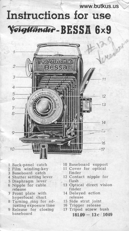 Voigtlander BESSA 6x9 - another manual cover
