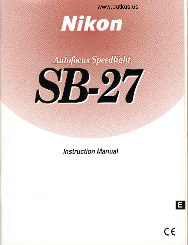 Nikon Speedlight SB-27 manual cover