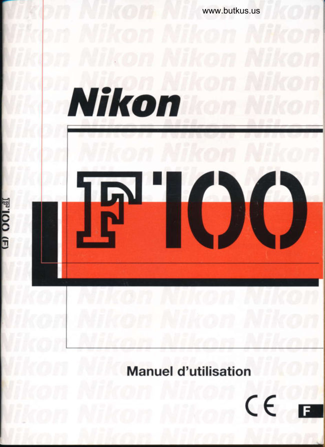 Nikon F100 d'utilisation manual cover