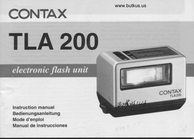 Contax TLA 200 Flash manual cover