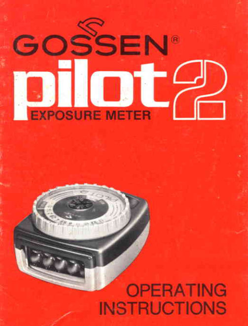 Gossen PILOT 2 manual cover
