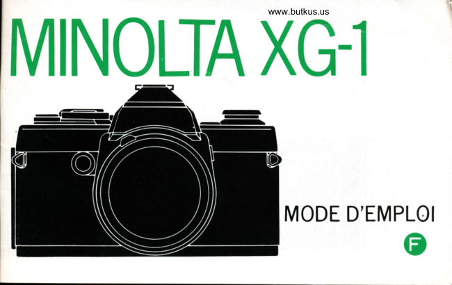 Minolta XG-1 manual cover