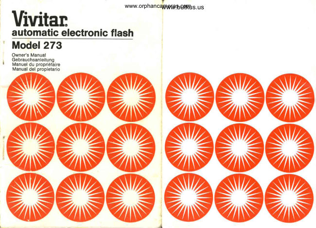 Vivitar 273 Flash manual cover