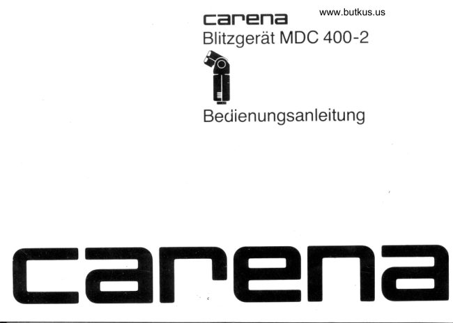 CARENA MDC 400-2 manual cover