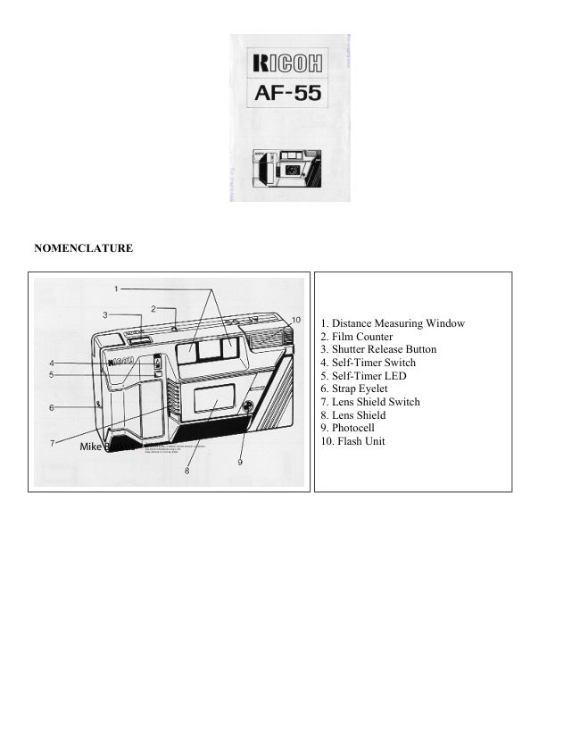 Ricoh AF-55 manual cover