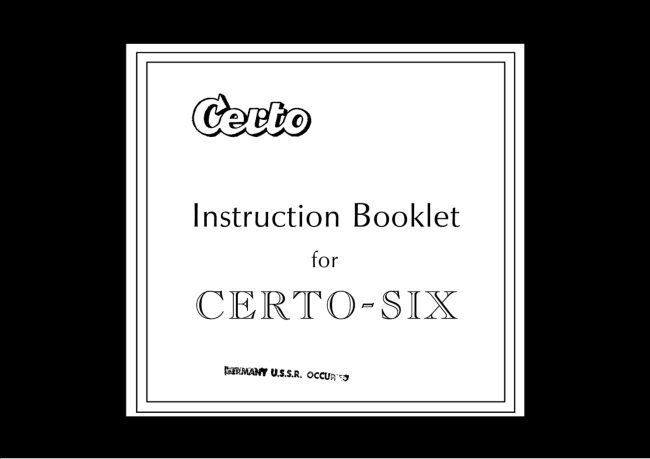 CERTO - Six manual cover