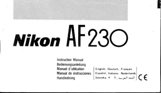 Nikon AF 230 Sp It Dut Sv manual cover
