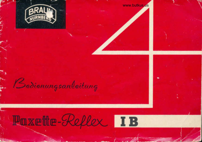 Braun Paxette Reflex IB manual cover