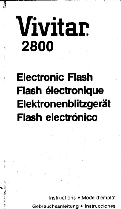 Vivitar 2800 manual cover