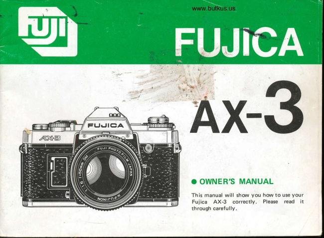 Fujica AX-3 direct manual cover