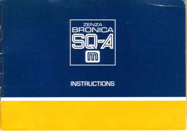 Bronica SQ-a m manual cover