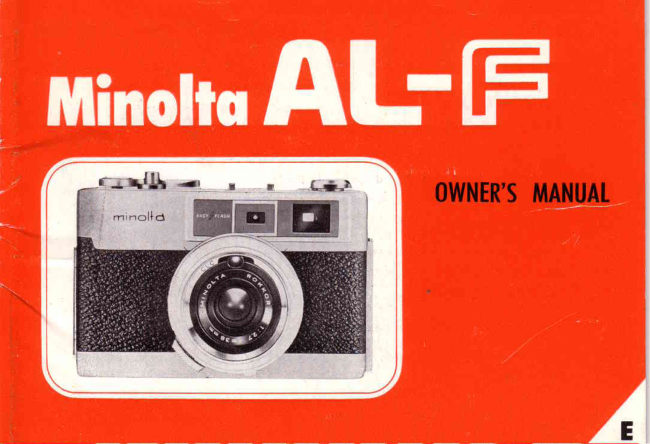 Minolta AL-F manual cover