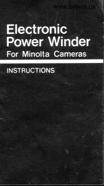 Minolta Electronic Power Winder manual cover